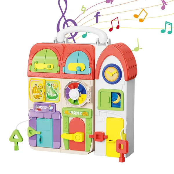 Bookstore Plastic Busy Board Book Montessori Toys Sensory Toy Musical Felts Busy Board for Kid