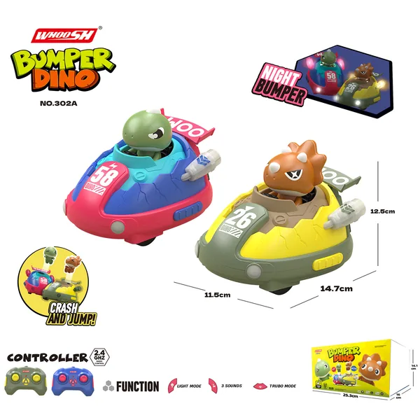 Remote Control Cars for Kids Toy Animals Dinosaur RC Ejecting Bumper Car RC Battle Race Car Set of 2 Players with Light-up Toys view 6