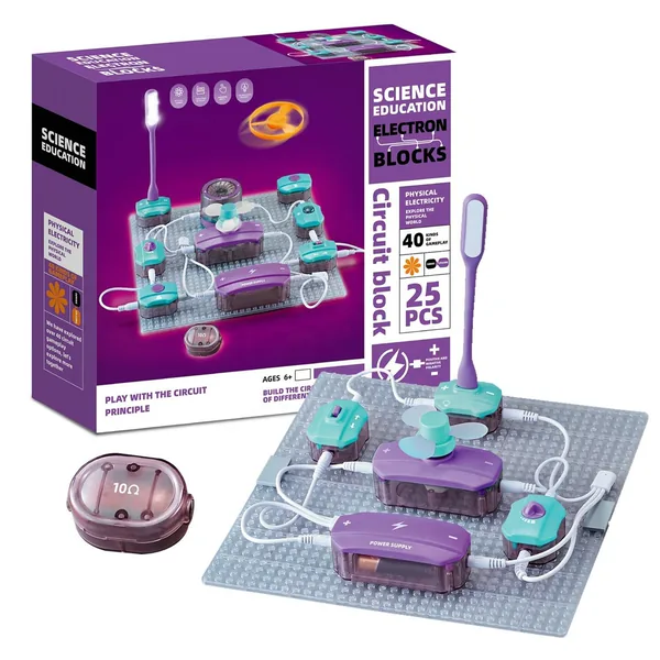 Educational Stem Toys Children Circuit Experiment Starter Kit 25PCS Science Experiment Snapping Electronic Circuit Kit view 4