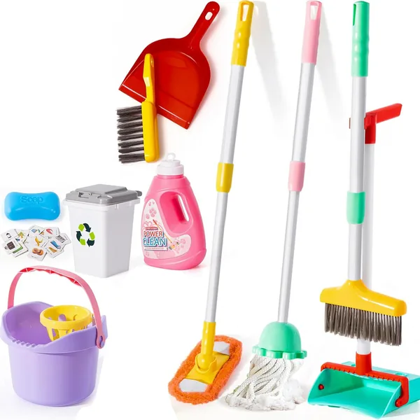 14 Pcs Cleaning Set Pretend Play Toy Toddler Cleaning Set Includes Broom House Cleaning Tool Toys Housekeeping Kit