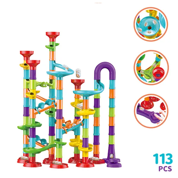 113PCS Marble Run Set for Children Playing DIY Educational Toy Marble Race Run Toy view 5