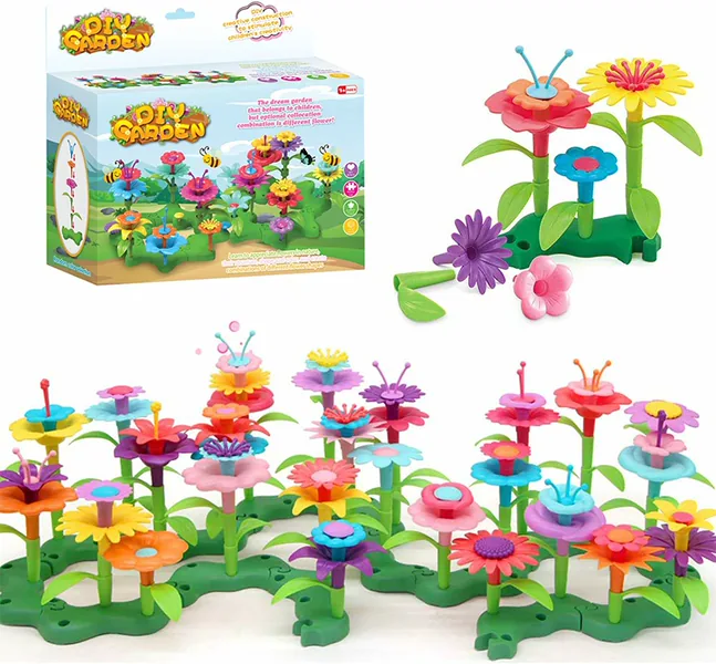 2024 148pcs DIY Stem Educational Stacking Flower Building Blocks Toys for Kids view 2
