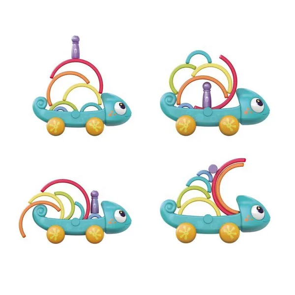 Baby Educational Toys Early Educational Pull Along Dinosaur Rainbow Toys Puzzles Creative Assembling Building Blocks view 4