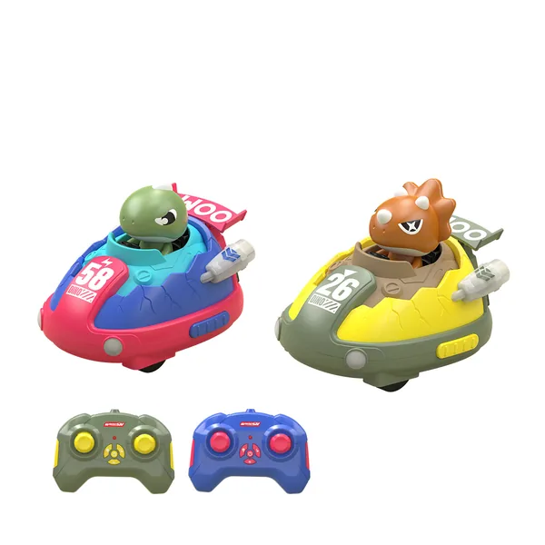 Remote Control Cars for Kids Toy Animals Dinosaur RC Ejecting Bumper Car RC Battle Race Car Set of 2 Players with Light-up Toys view 4