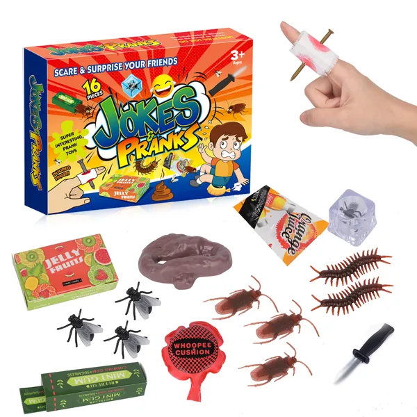 Prank Kit Funny Gag Gifts Joke Box Practical Jokes Perfect Party Favors 16 PCS Pranks for Kids April Fools Novelty Toys view 4