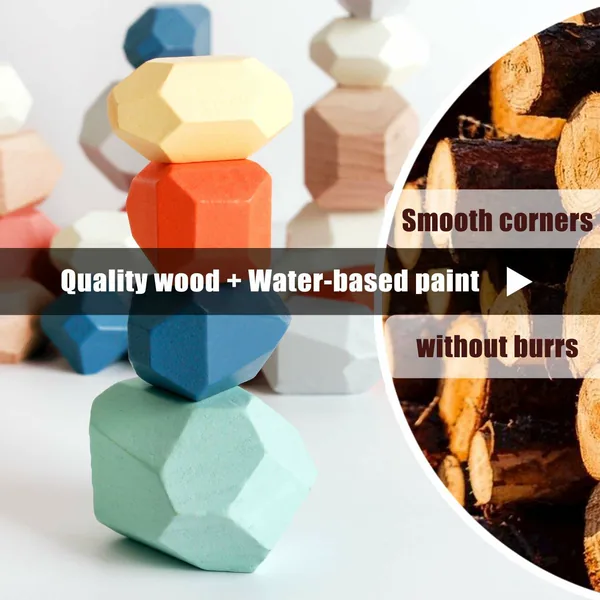 New Plastic Stacking Rocks Balance Stones Toy Educational Montessori Building Block Toys view 5