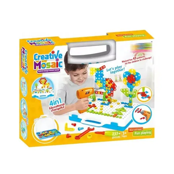2024 Children's Educational Toys DIY Electric Drill Screw Puzzle Toy Set Plastic view 5