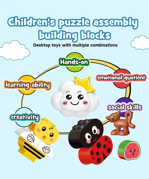 47PCS Big Size Building Blocks Set Organic Vegetable Farm Garden Building Toy Kids Pretend Play Preschool Educational Toy Gift view 5