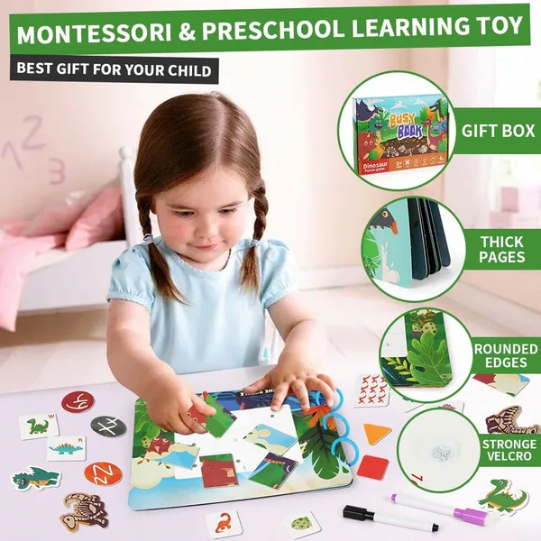 2023 New Montessori Quiet Book Busy Book Dinosaur Toys Sensory Educational Toys for Kids view 2