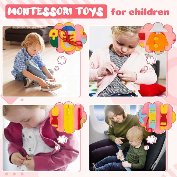 2024 Montessori Busy Board Sensory Toys Basic Skill Toddler Busy Board Educational Activities Busy Board for Toddlers view 3