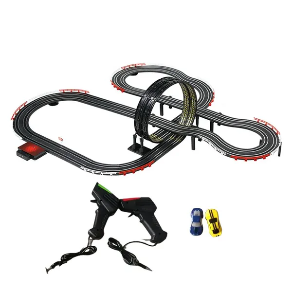730CM High Speed Slot Car 1:64 Children Race Track with 2 Cars and 2 Controller Track Toy for Family Fun